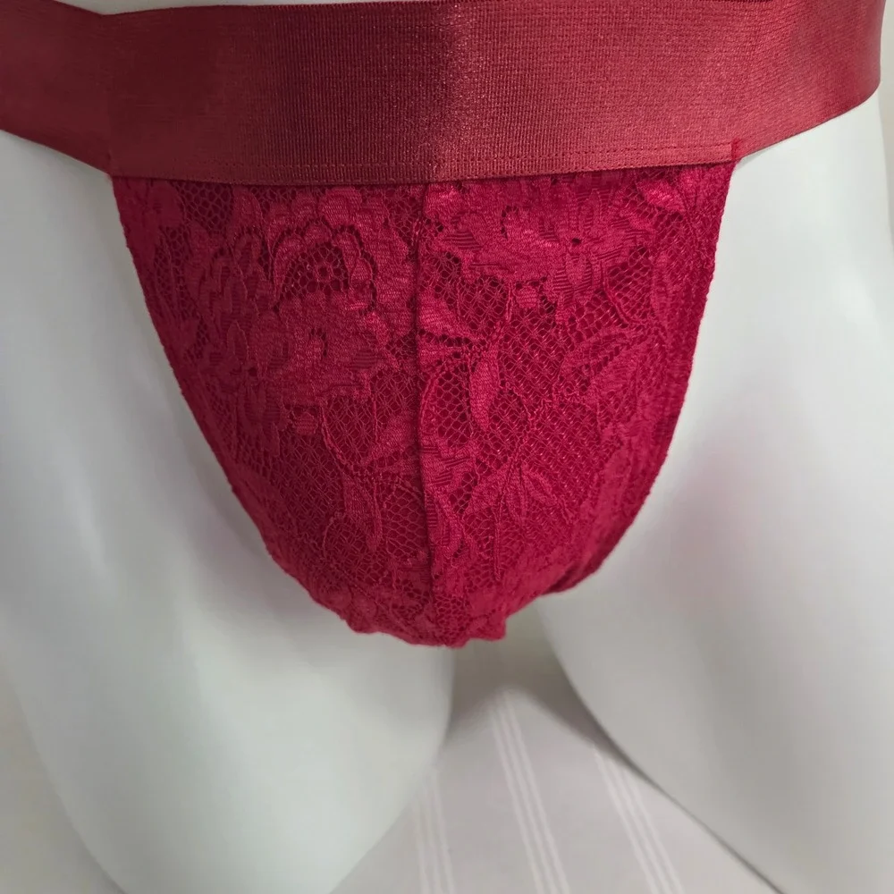 Cosabella Luxury Italian Men's‎ Lace Jock Strap Designer Underwear Mystic Red